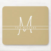 Script Initial Split Monogram, Personalisiert Gold Mousepad (Vorne)