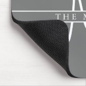 Script Initial Split Monogram, Personalisiert Gray Mousepad (Ecke)