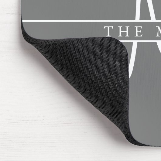 Script Initial Split Monogram, Personalisiert Gray Mousepad (Ecke)