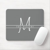 Script Initial Split Monogram, Personalisiert Gray Mousepad (Mit Mouse)
