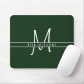 Script Initial Split Monogram, Personalisiert Gree Mousepad (Mit Mouse)