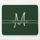 Script Initial Split Monogram, Personalisiert Gree Mousepad (Vorne)