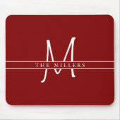 Script Initial Split Monogram, Personalisierter Ma Mousepad (Vorne)