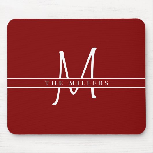 Script Initial Split Monogram, Personalisierter Ma Mousepad (Vorne)