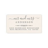 Script Ivory Wedding Rücksendeadresse Adressaufkleber (Vorne)