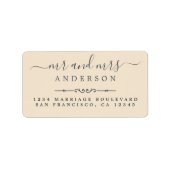 Script Ivory Wedding Rücksendeadresse Adressaufkleber (Vorne)