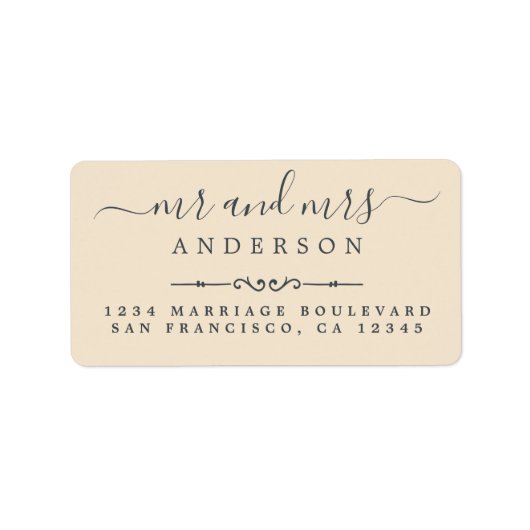 Script Ivory Wedding Rücksendeadresse Adressaufkleber (Vorne)