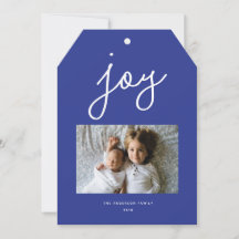 Script Joy Modern Blue Personalisiertes Foto