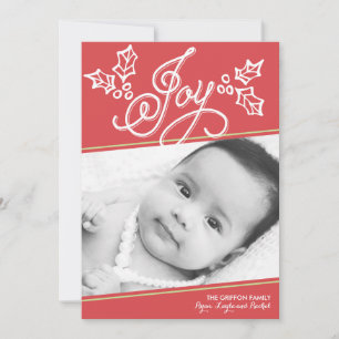 Script Joy Red Weihnachtskarte Feiertagskarte