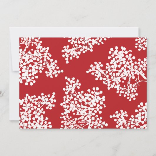 Script Joyeux Weihnachten Red Berries Fotokarte (Rückseite)