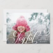Script Joyful Typografy Foto Weihnachten (Vorderseite)