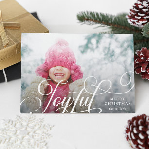 Script Joyful Typografy Foto Weihnachten