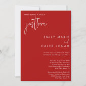 Script Just Liebe Red Intimate Wedding Courthouse Einladung (Vorderseite)