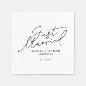 Script Just Married Wedding Reception Serviette (Vorderseite)