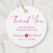 Script Kalligraphie magenta Vielen Dank für Ihre H Geschenkanhänger (Vorderseite)