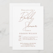 Script-Kalligraphie-Mocha und weißes Brautparty Einladung (Vorne/Hinten)