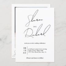 Script-Kalligraphie Schwarz-Weiß-Hochzeit-Foto