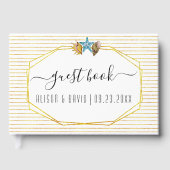 Script kalligraphische Aquarellfarben Muscheln Hoc Gästebuch (Vorderseite)