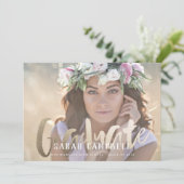 Script-Karte für den Abschluss Gold Foil Einladung (Stehend Vorderseite)