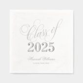 Script-Klasse 2025 Abschluss Silver Servietten Mit Folie (Vorderseite)