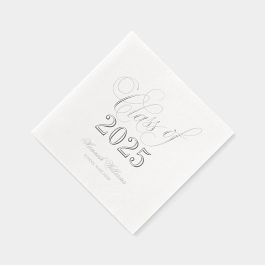 Script-Klasse 2025 Abschluss Silver Servietten Mit Folie (Rechts)