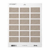 Script Kraft Paper Wedding Rücksendeadresse Adressaufkleber (Vorne)