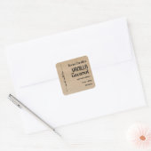 Script kraft Personalisiert Candle Label Quadratischer Aufkleber (Umschlag)