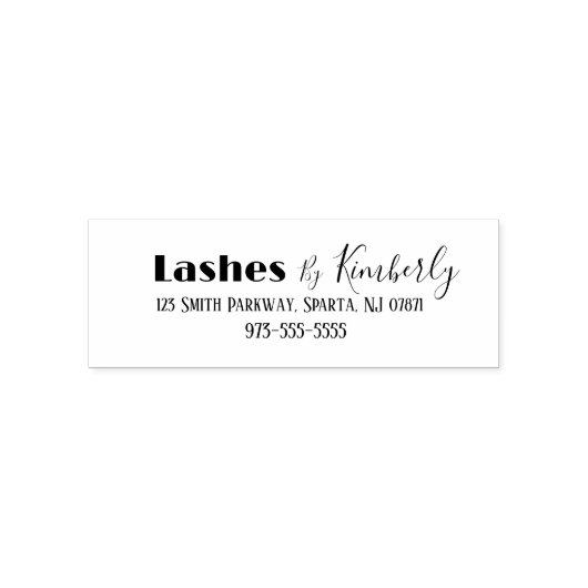 Script Lash Studio Name Rücksendeadresse Telefon Permastempel (Design)