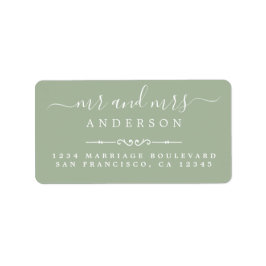 Script Laurel Green Wedding Rücksendeadresse Adressaufkleber
