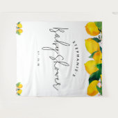 Script Lemon Baby Shower Foto Stand Hintergrund Wandteppich (Vorderseite (Horizontal))