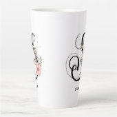 Script Letter S Alphabet Floral Monogram Blume Milchtasse (Vorderseite)