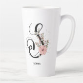 Script Letter S Alphabet Floral Monogram Blume Milchtasse (Rechts)