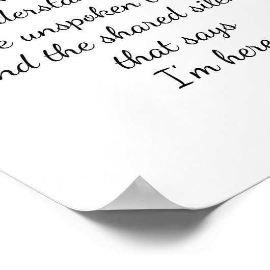 Script Lettering Friendship Quote Art Poster (Ecke)