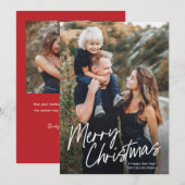 Script Lettering Frohe Weihnachten 2 Foto (Vorne/Hinten)