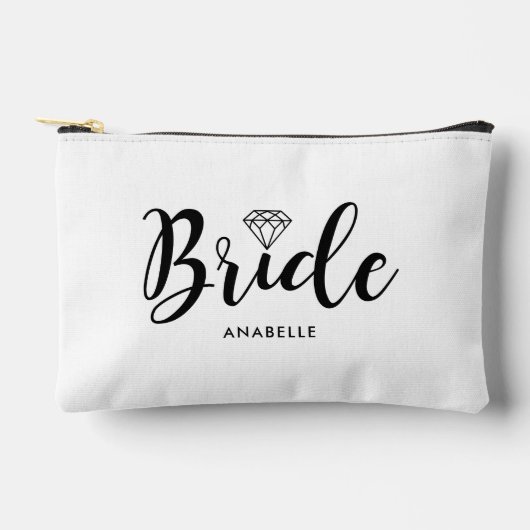 Script Letters "Bride" Personalisiert Zubehörtasche (Vorderseite)