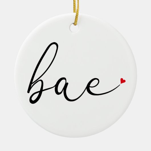 Script-Liebe Heart Bae Definition Keramik Ornament (Vorne)