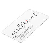 Script-Liebe Heart Girlriend Definition Magnet (Linke Seite)