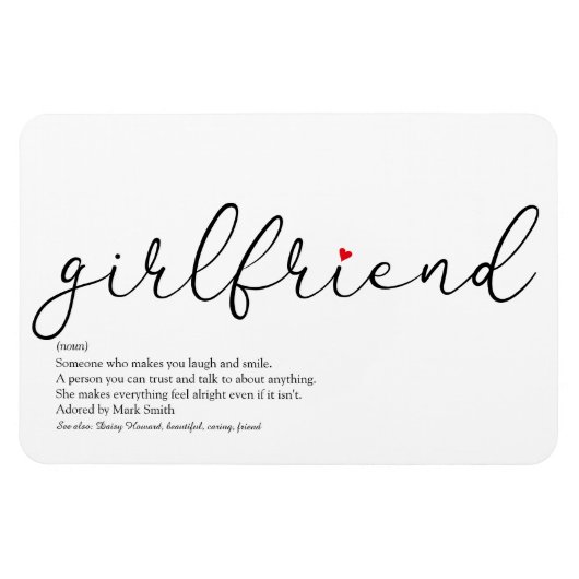 Script-Liebe Heart Girlriend Definition Magnet (Horizontal)