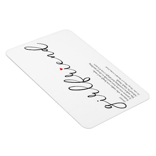 Script-Liebe Heart Girlriend Definition Magnet (Rechte Seite)