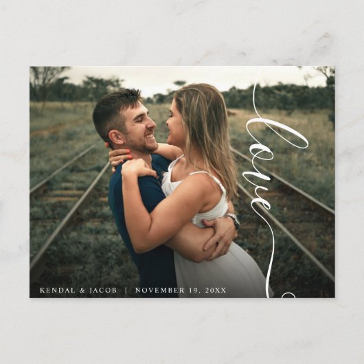 Script-Liebe-Hochzeitsszenario-Foto Postkarte (Vorderseite)