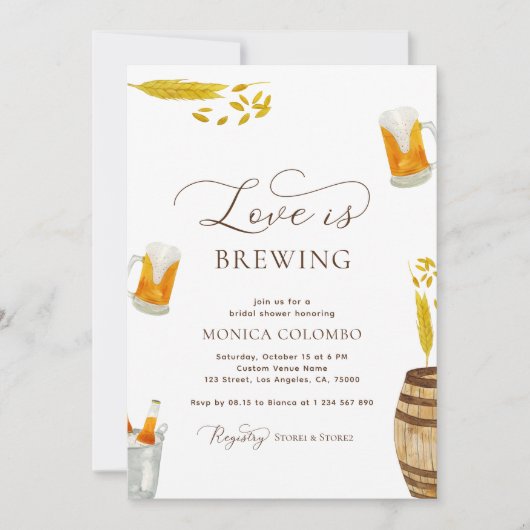 Script-Liebe ist das Brewing-Beer-Brautparty Einladung (Vorderseite)