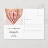 Script Liebe Modernes Gold Foto Baby Birth Danke Postkarte (Rückseite)