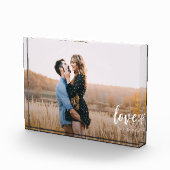 Script-Liebe Personalisierte Paare Fotoblock (Rechts)
