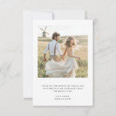 Script-Liebe und dank Kapsel Foto Paare Dusche Dankeskarte (Rückseite)