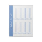 Script Light Blue 8.5x11 Two Column Checklist Notizblock (Rotiert)