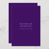 Script Lila Bachelor Weekend Einladung (Vorne/Hinten)