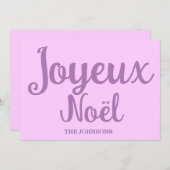 Script Lila Frohe Weihnachtskarte Feiertagskarte (Vorne/Hinten)