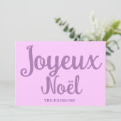 Script Lila Frohe Weihnachtskarte Feiertagskarte (Stehend Vorderseite)