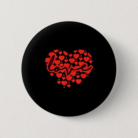 Script Love Heart Of Hearts Valentine's Day Button (Vorderseite)