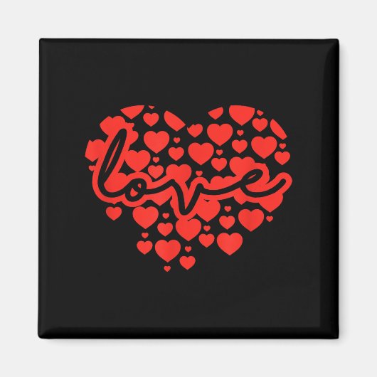 Script Love Heart Of Hearts Valentine's Day Magnet (Vorne)